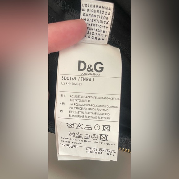 D&G Black V-Neck Mini Dress - Picture 12 of 12